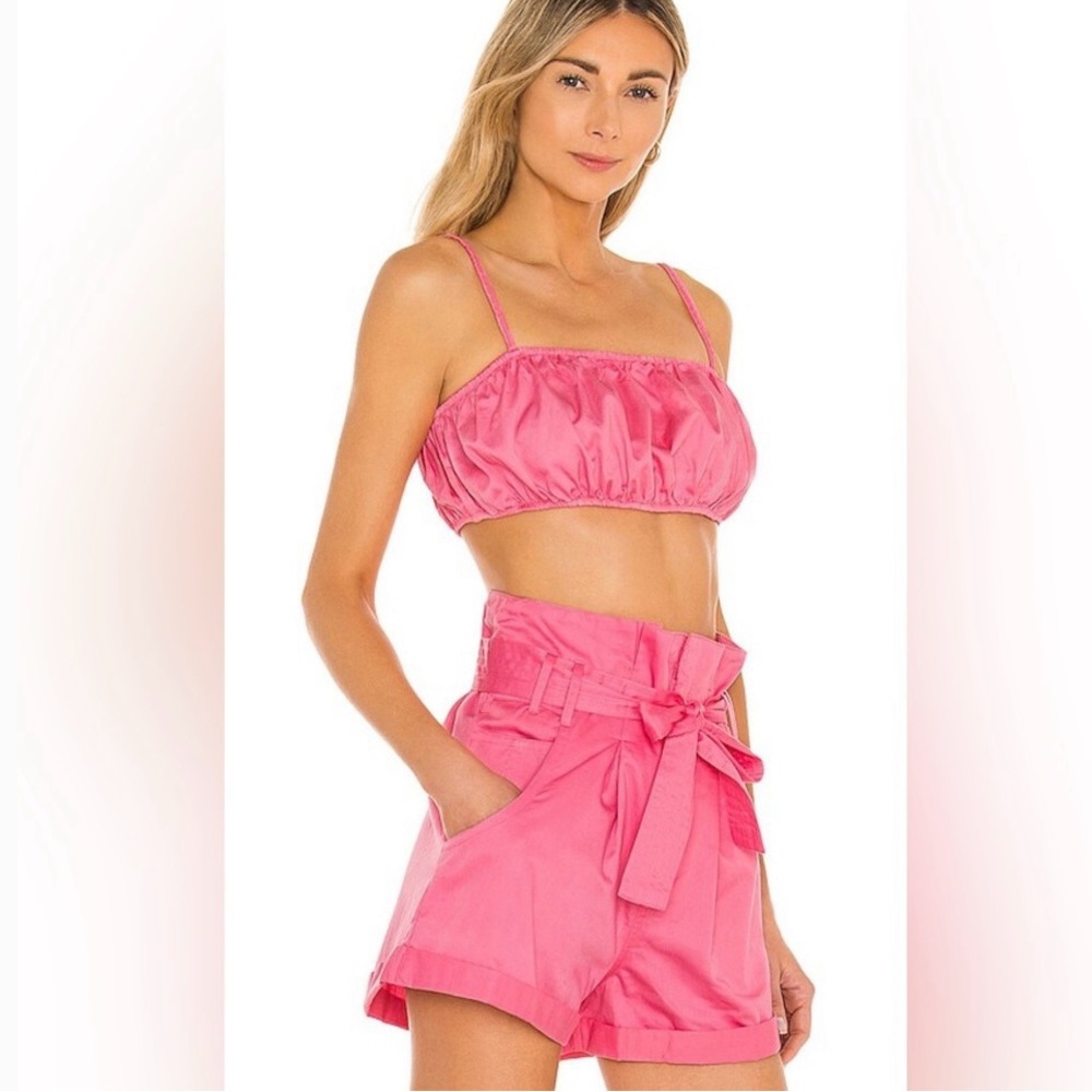 NWT! Mikoh Aegean Paper Bag Waist Short in Guava Pop